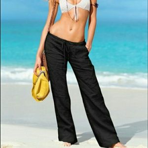 NWOT Victoria's Secret Linen Pants Long Length